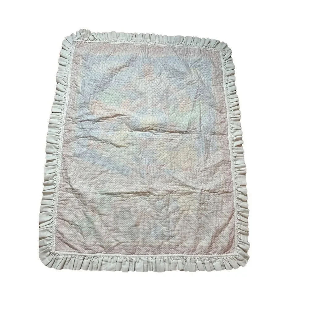 VINTAGE 1980s Pre-printed baby quilt topper animal‎ print 35x44